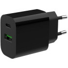 Incarcator retea Gembird TA-UC-PDQC20-01-BK, 1x USB-C, 1x USB, Quick Charge 20 W, Black