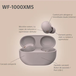 Sony Casti Wireless In-Ear WF-1000XM5 Pink