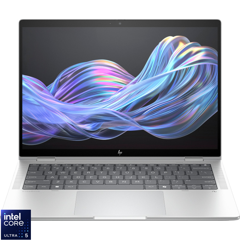 Laptop HP 14'' EliteBook X Flip G1i 14, WUXGA IPS Touch, Procesor Intel® Core™ Ultra 5 226V (8M Cache, up to 4.50 GHz), 16GB LPDDR5X, 512GB SSD, Intel Arc 130V, Win 11 Pro, Glacier Silver