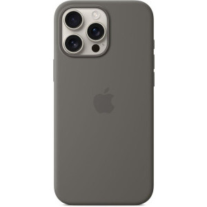 Apple Protectie pentru spate, material silicon, cu MagSafe pentru iPhone 16 Pro Max, culoare Stone Gray