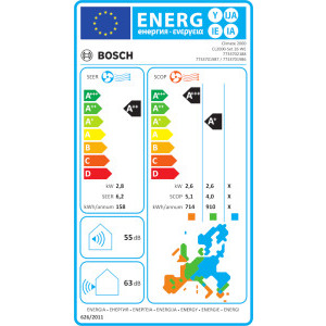 Bosch Climate 2000, 9000 BTU, Clasa A++/A+, Inverter