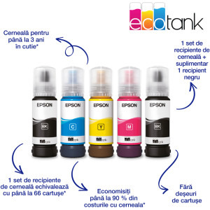 Epson EcoTank L3280, InkJet CISS, Color, Format A4, Wi-Fi