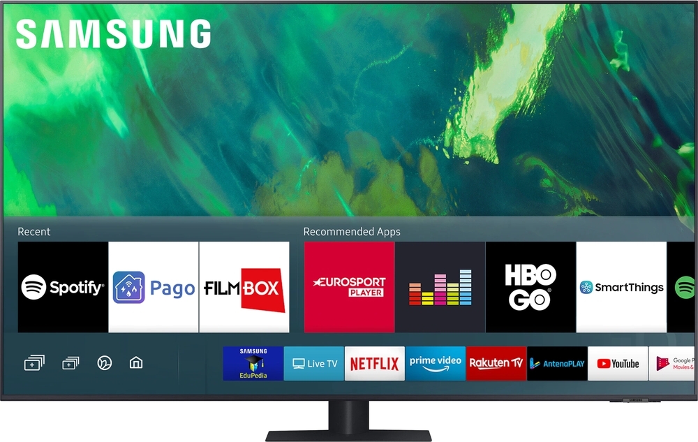 Televizor LED Samsung Smart TV QLED 65Q70A Seria Q70A 163cm gri-negru 4K UHD HDR
