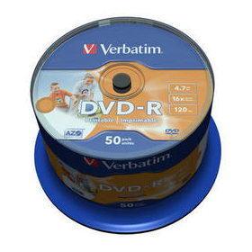 Mediu stocare Verbatim DVD-R 4.7GB 16x No ID brand Wide Inkjet Printable spindle 50 buc