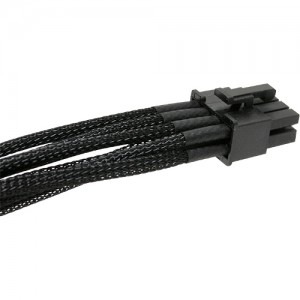 NZXT 6-pin PCI-E Male - 6+2-pin PCI-E Female, 0.25m, negru