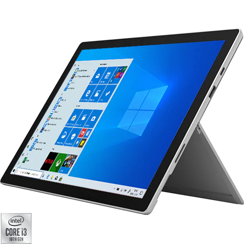 Ultrabook Microsoft 12.3'' Surface Pro 7, PixelSense Touch, Procesor Intel® Core™ i3-1005G1 (4M Cache, up to 3.40 GHz), 4GB DDR4X, 128GB SSD, GMA UHD, Win 10 Home, Platinum