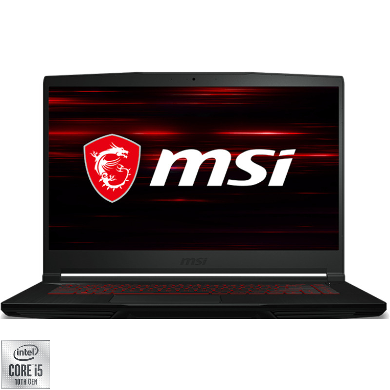 Laptop MSI Gaming 15.6'' GF63 Thin 10SCSR, FHD 144Hz, Procesor Intel® Core™ i5-10300H (8M Cache, up to 4.50 GHz), 8GB DDR4, 512GB SSD, GeForce GTX 1650 Ti 4GB, No OS, Black