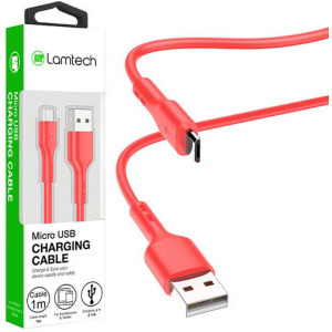 Lamtech USB Male la microUSB Male, 2.1A 1 m, Red