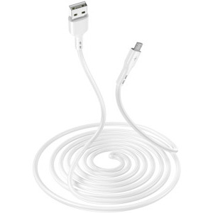 Cablu de date / adaptor Lamtech USB Male la microUSB Male, 2.1A 2 m, White