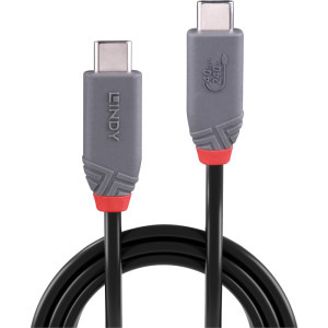 LINDY Anthra, USB4 Tip C Male - USB4 Tip C Male, 2m, negru-gri