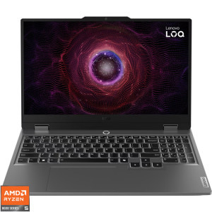 Lenovo Gaming 15.6'' LOQ 15AHP9, FHD IPS 144Hz G-Sync, Procesor AMD Ryzen™ 5 8645HS (16M Cache, up to 5.0 GHz), 16GB DDR5, 512GB SSD, GeForce RTX 4050 6GB, No OS, Luna Grey