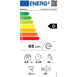 Electrolux EW6SN506W, Slim, 6 kg, 1000 rpm, Clasa D, SensiCare, Alb