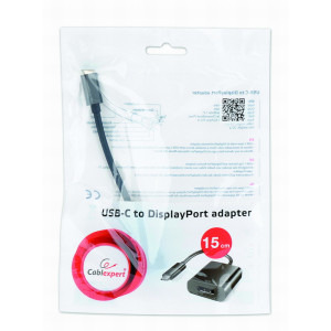 Gembird 1x USB 3.1 tip C Male - 1x DisplayPort 1.2 Female, 0.15 m, negru