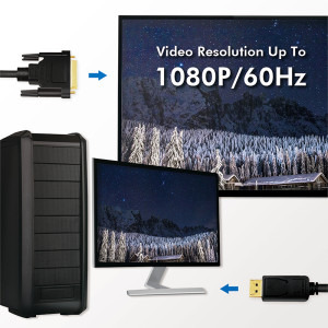 Logilink DisplayPort v1.2 Male - DVI-D Male, 1m, negru