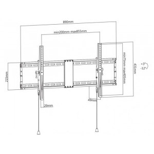 SBOX PLB-5948T 43 - 90 inch, negru
