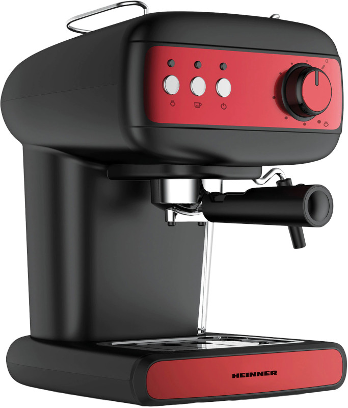 Espressor de cafea Heinner Red Boquette HEM-1100BKRD, 850W, 15bar, 1.2L