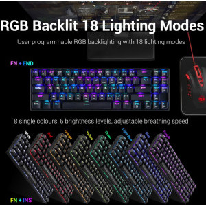 Redragon Deimos RGB Mecanica Red Switch Wireless