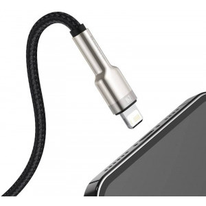 Baseus Cafule Metal CALJK-A01, USB Male la Lightning Male, 1 m, Black