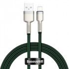 Cablu de date / adaptor Baseus Cafule Metal, CALJK-A06, USB Male la Lightning Male, 1 m, Green
