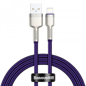 Cablu de date / adaptor Baseus Cafule Metal, CALJK-A05, USB Male la Lightning Male, 1 m, Purple