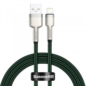 Cablu de date / adaptor Baseus Cafule Metal, CALJK-B06, USB Male la Lightning Male, 2 m, Green