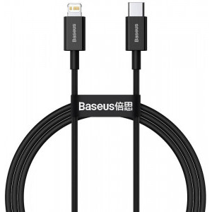 Cablu de date / adaptor Baseus Superior CATLYS-A01, USB-C Male la Lightning Male, 1 m, Black