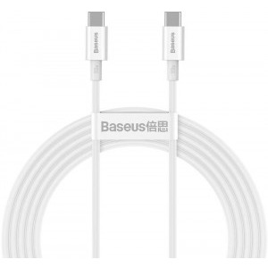 Cablu de date / adaptor Baseus Superior CATYS-C02, USB-C Male la USB-C Male, 2 m, White