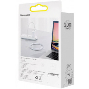 Baseus Superior CATYS-C02, USB-C Male la USB-C Male, 2 m, White