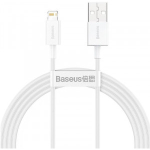 Cablu de date / adaptor Baseus Superior CALYS-A02, USB Male la Lightning Male, 1 m, White