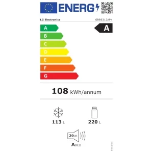 LG GBBS312APY, 333 L, Clasa A, No Frost, Smart Inverter, AI Fresh, LinearCooling, DoorCooling+, FreshBalancer, FreshConverter, ThinQ, Control electronic, 186 cm, Argintiu