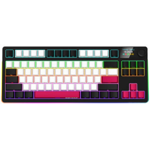 LORGAR KBP70TKLW Pro RGB Toxic Purple Linear Switch Black/Red Mecanica
