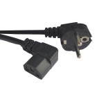 Cablu componente Spacer Power cable 10A Shucko - IEC320/C13 (conector 90 grade) 1.8m, Negru