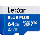Card memorie Lexar microSDXC Blue Plus UHS-I 64GB + Adaptor