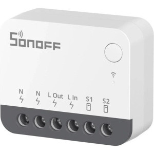 Sonoff ZBMINIR2, Zigbee Smart Switch, 1 Canal, 10A, cu Nul, Repeater, Control aplicatie, Control vocal, Program
