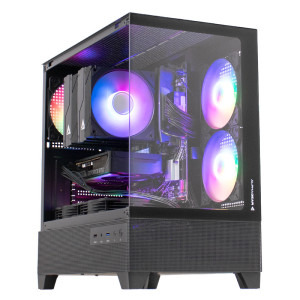 PC Gaming BALAUR Plus Advanced Edition, AMD Ryzen 5 5600 3.5GHz, 32GB DDR4, 500GB SSD, RX 9060 XT 16GB GDDR6, Iluminare RGB