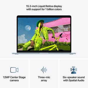 Apple 15.3'' MacBook Air 15 with Liquid Retina, Apple M5 chip (10-core CPU), 32GB, 512GB SSD, Apple M5 10-core GPU, macOS, Sky Blue, INT keyboard, 2026