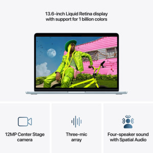 Apple 13.6'' MacBook Air 13 with Liquid Retina, Apple M5 chip (10-core CPU), 32GB, 1TB SSD, Apple M5 10-core GPU, macOS, Sky Blue, INT keyboard, 2026