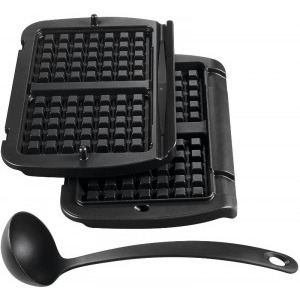 Tefal Gratar electric, Optigrill+ Wafles GC716D12, 2000W, 6 programe, Indicator pentru nivelul de gatire, Placi detasabile, Accesoriu pentru gofre, Negru/Argintiu