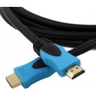 Cablu video Lanberg HDMI Male - HDMI Male, v2.0, 1m, negru-albastru