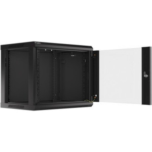 Lanberg WF01-6409-10B 9U, Wall mount, 600 x 450, Glass door, Negru