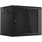 Lanberg WF01-6409-10B 9U, Wall mount, 600 x 450, Glass door, Negru