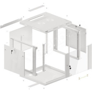 Lanberg WF01-6609-10S 9U, Wall mount, 600 x 600, Glass door, Gri