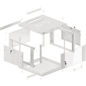 Lanberg WF01-6606-10S 6U, Wall mount, 600 x 600, Glass door, Gri