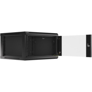 Lanberg WF01-6606-10B 6U, Wall mount, 600 x 600, Glass door, Negru