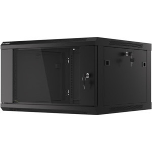 Lanberg WF01-6606-10B 6U, Wall mount, 600 x 600, Glass door, Negru