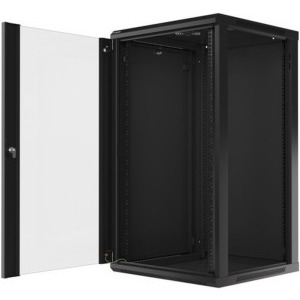 Lanberg WF01-6622-10B 22U, Wall mount, 600 x 600, Glass door, Negru