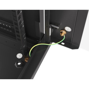 Lanberg WF01-6622-10B 22U, Wall mount, 600 x 600, Glass door, Negru