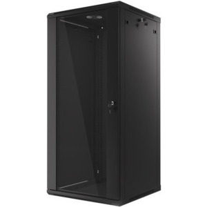 Lanberg WF01-6627-10B 27U, Wall mount, 600 x 600, Glass door, Negru