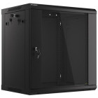 Lanberg WF01-6412-10B 12U, Wall mount, 600 x 450, Glass door, Negru