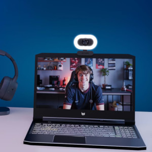 streamplify Cam Plus, Full HD, FOV 80, Ring light, Black